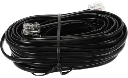 Angoily Cavo Telefonico 6p4c da 7 6 M Nero di Ricambio per Fissa Facile da Installare Prolunga