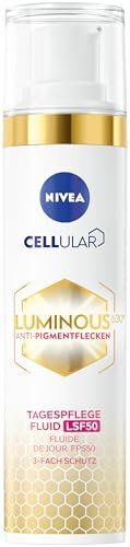 NIVEA LUMINOUS630 Anti-Pigmentflecken Tagespflege Fluid, Gesichtspflege mit LSF 50, Thiamidol, Hyaluronsäure & Vitamin E, schützt vor lichtbedingter Hautalterung (40 ml)