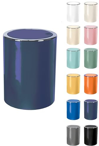 KW Clappe 5Ltr Plastic Swing Bathroom /Kitchen /Small Waste /Office Bin (Dark Blue)