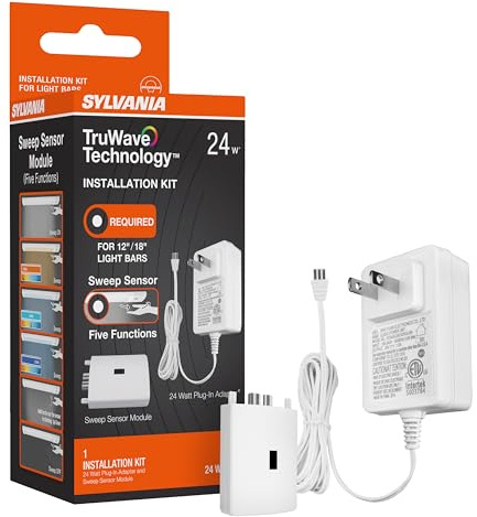 Sylvania TruWave Undercabinet Installation Kit for 12/18 LED Bars, Sweep Sensor and 24W Adapter Set - 1 Pack (62341)