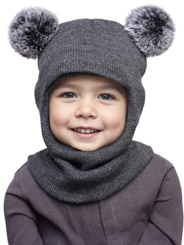 Amxleh Babymütze Autumn und Winter, süßer kleiner Bär, Gestrickte Baby-Wollmütze für Säuglinge und Kleinkinder, um Jungen und Mädchen Warm zu Halten Weihnachtsmütze Winter Mütze