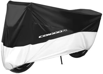 Motorradschutz für Parken Für CB1000R CB 1000 R 2009-2016 Motorrad-Schutzhüllen Wasserdicht Regen- Und Staubdicht(Black Silver,L for 180cm)