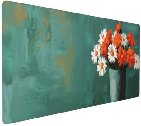 Blume Kunst Mauspad XXL,Großes Mousepad 700x300x3mm rutschfeste Schreibtischunterlage,Präzises und langlebiges Large Mouse pad,Improved Precision rutschfeste Gummibasis,für Mauspad Home Office k-374