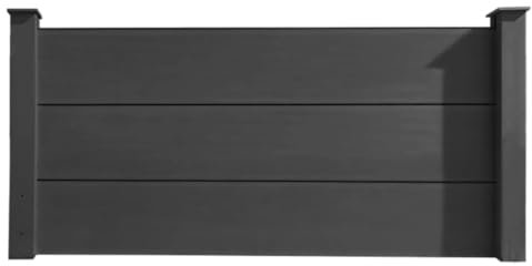 HORI Sichtschutzzaun XXL WPC Sichtschutz Gartenzaun Zaun Lamellenzaun, ohne Pfosten, I 180 x 90 cm I Anthrazit