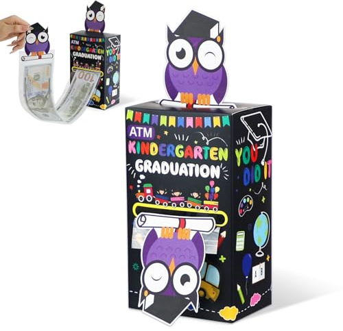 Kindergarten Graduation Money Box for Cash Gift Surprise Grad Money Box with Pull Card and 50 OPP Bags, Congrats Grad Creative DIY Explosion Box Ideas to Give Cash, Grad Party Supplies for Boy Girls