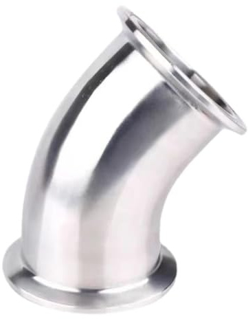 3/4-4(19mm-108mm) Tri Clamp 1.5 2 2.5 3 3.5 4 45 Degree Elbow SUS304 Stainless Sanitary Pipe Fitting Connector Homebrew(89mm x ferrule 106)
