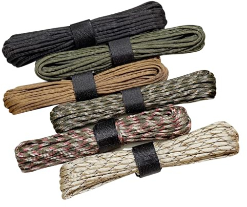 6 Pièces 10 Mètres Paracorde,Cordes en Paracorde 7 Brins en Nylon Corde