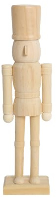 PE Casse-Noisette Bois Brut à Peindre 30 cm - Figurine Soldat DIY, Kit Loisirs Créatifs Noël Adulte & Enfant, Décoration à Customiser