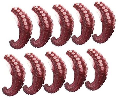 Künstlicher Oktopus Tentakel 10 Stück PVC Simulationsmodell | Realistische Optik, Wiederverwendbar und Leicht, für Party oder Schaufenster