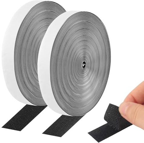 autoadesivo extra forte 10 m nero – 2 rotoli di nastro gancio & largo 16 mm | 10 m di per zanzare, tende | adesivo forte per superfici lisce