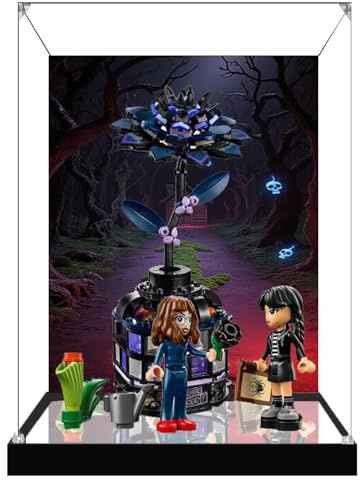 Boîte de présentation en acrylique pour Lego 76784 modèle Dahlia noir, boîte de présentation transparente anti-poussière compatible avec le modèle Lego 76784 (modèle non inclus)