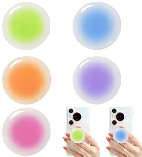 5 Pcs Phone Socket Mobile PhonE Accessories Stick on Phones Stand Color Pattern Finger Grip Mount for Smartphones Tablets for Streaming Movies for Travel Office Use Video Conferences Hands-Free