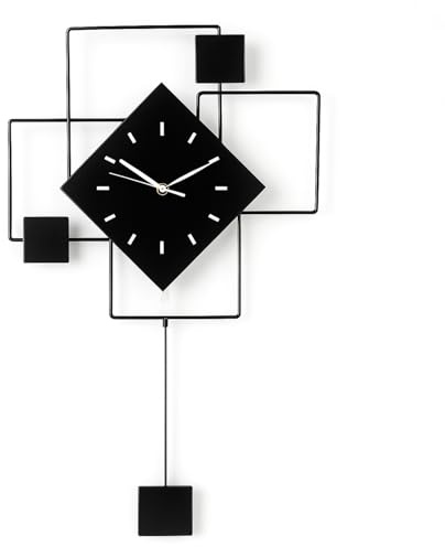 Youyijia Moderne Wanduhr 61×48 cm, Geometrisches Wanddesign mit Acryl & lautlosem Quarzwerk, Stilvolle Dekoration für Wohnzimmer, Büro, Flur