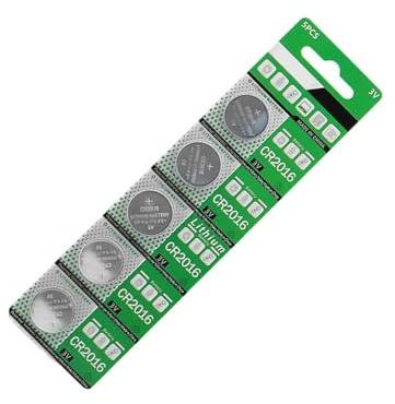 Pilas de botón CR2016 de litio de 3 V para control remoto con luz LED, reloj CR2016, 5 unidades