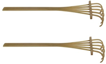 Abaodam 2pcs Mini Bamboo Garden Rake Five Tine Natural Sand Tray Accessory for DIY Miniature Zen Garden Creative Outdoor Indoor Decor