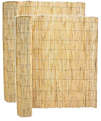 Lot de 2 Canisse en bambou, clôture de jardin, couverture de protection contre le vent et le soleil - Longueur 1000 x Hauteur 150 cm -JUANIO