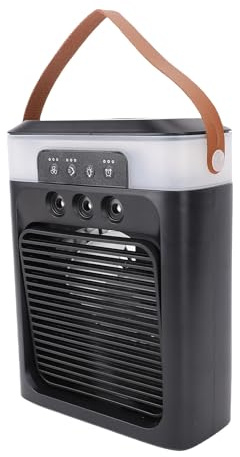 BTOSEP Ventilador de Refrigeración con Tanque de Agua de 400ml, Humidificador con 3 Orificios, Luz Nocturna Recargable por USB, Ventilador Eléctrico de Escritorio Pequeño 3 en 1 para