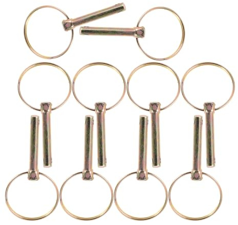 Veemoon Kit 10 Pezzi Perni ad Anello M10 in Acciaio per Trattori Agricoli, Perni di Sicurezza di Bloccaggio Resistenti allo Strappo, Clip per Trattore ad Alta Resistenza per Agricoltura