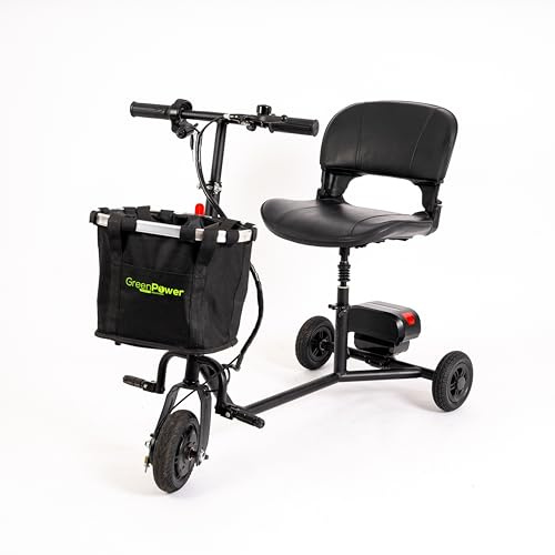 Green Power Super Lighty Electric Mobility Scooter with Detachable Basket, Lithium Battery, Lightweight Travel Scooter