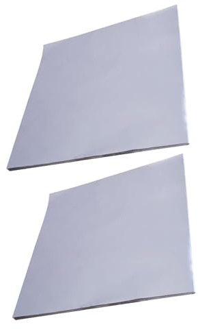 Kichvoe Feuilles D'aluminium Ménagères Argentées 50 Feuilles Antiadhésives en Tinfoil pour Cuisson au Four et Panier Vapeur, Papier Sulfurisé Multifonction Sûr Huile
