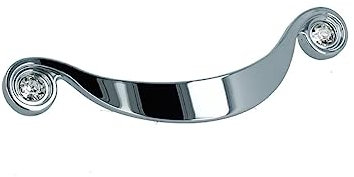 Design Möbelgriff Schubladengriff Chrom glänzend Mod. Diamanti Lochabstand 128mm