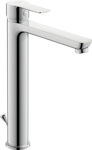 Duravit A.1 Waschtischarmatur, Größe XL (Auslauf Höhe 237 mm), Wasserhahn Bad mit Zugstangen-Ablaufgarnitur, Waschbecken Armatur, Chrom