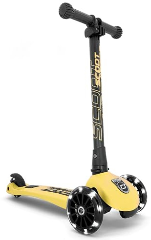 Scoot & Ride Highwaykick 3 LED Scooter Roller Kunststoff/Metall Lemon, Maße: ca. 55cm x 15cm x 24cm, 96358