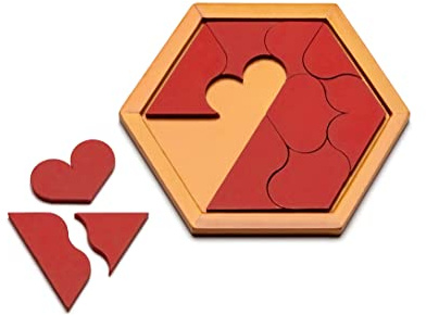 Natureich Rätsel Steckpuzzle mit geometrischen Formen/Motorik Holzbausteine Geometrie Puzzle/Geschicklichkeitsspiel für Kinder ab 4 Jahre aus Holz in braun Natur (Muster)