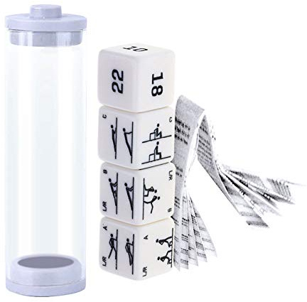 Funny Fitness Dice,4-Pack Function Anti-Stress Cube Set with Fitness Manual & Tube,Workout Cube Perfect for Strength Training,Sports, Crossfit,All Ages,Portable Training Tool