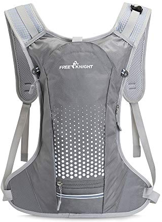 6L wasserdichter atmungsaktiver Fahrrad-Fahrradrucksack mit Helm-Organizer-Tasche, Trinkrucksack zum Radfahren Reiten Laufen WandernLaufen (Grau)