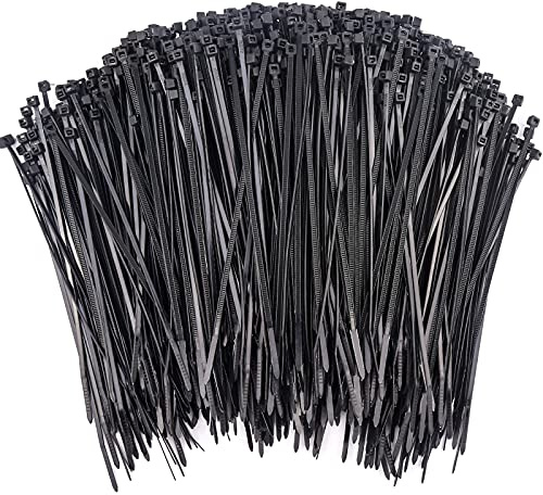 1000 Pcs Zip Ties, 6 Inch Self-Locking Nylon Cable Ties, Premium Heavy Duty Plastic Wire Ties Wraps for Indoor and Outdoor (Black)