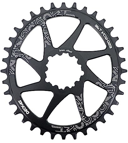 DJC Bike Chainring Direct Mount 3mm Offset Oval Chainring for Sram GXP Interface Crankset Aluminum Lightweight 30 32 34 36 38 Tooth (36T)