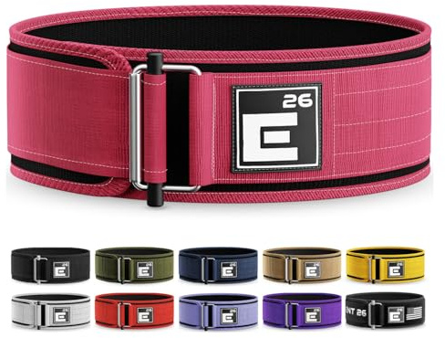 Cintura per sollevamento pesi autobloccante, cintura di alta qualità per fitness funzionale serio, sollevamento pesi e atleti olimpici, cintura da allenamento con deadlift (M, rosa Miami)