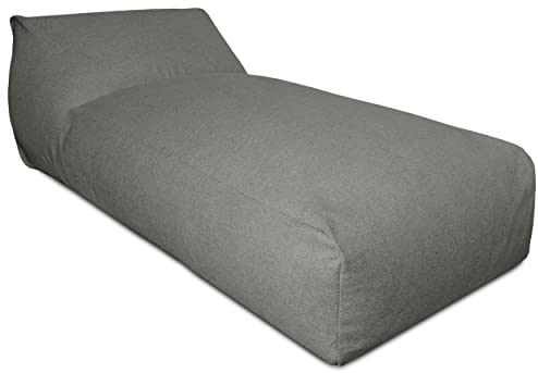 Deshome - Sitzsack für den Garten, Chaise Longue abnehmbar für den Außenbereich 180x90 cm - Bean Bag Chair, Outdoor-Sitzsack mit Polsterung Pouf Puff Design Grau braun