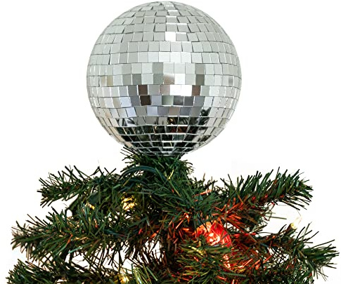 6 Disco Ball Christmas Tree Topper - Havenstone Home - Christmas Tree Topper, Christmas Decorations, Disco Decor, Christmas Decor