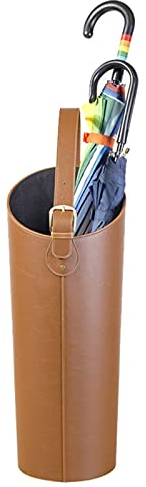 DASHADAO Regenschirmständer Regenschirmständer aus Leder mit Griff, wasserdichter Retro-Regenschirmhalter für Zuhause, freistehender Regenschirmeimer für Babyspielzeug, getrocknete Blumen,