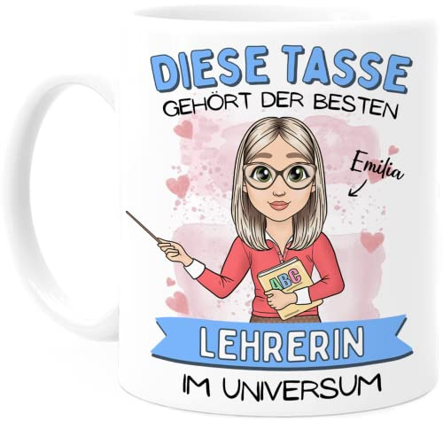 Tassenliebling® Lehrerin Geschenk Tasse personalisiert - Tasse Lehrerin - Beidseitiger Druck - Abschiedsgeschenk Lehrerin - Geschenk Lehrerin Grundschule Gymnasium Realschule Mittelschule