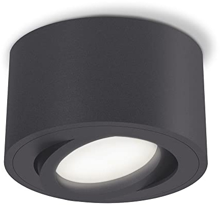 SSC-LUXon CELI-1N Deckenspot anthrazit rund 4W neutralweiß schwenkbar flach | Deckenspot anthrazit rund für Flur, Küche & Wohnzimmer - neutralweiß, schwenkbar, inkl. LED-Modul, kein Trafo, nur 5cm hoch