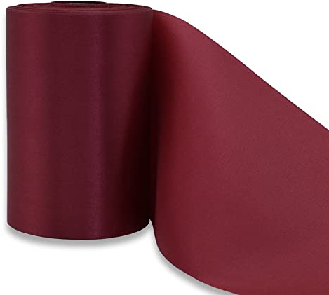 YUNSHANGHE 1 rotolo di nastro di raso da 9,5 cm x 20 m, bordeaux, per decorare e fai da te, grande nastro di raso per cerimonia di apertura, fiocchi, per matrimoni, compleanni, Natale, decorazione