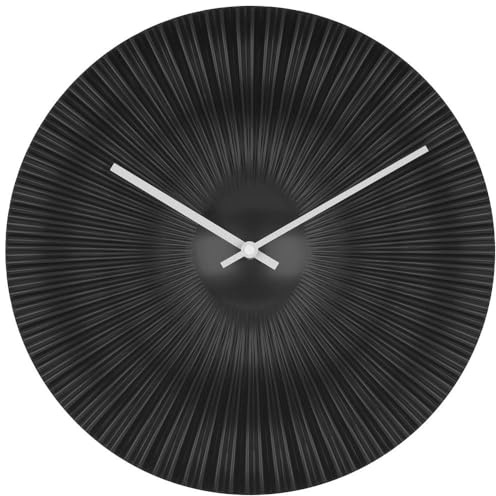 TFA Dostmann Orologio da parete radiocontrollato, da muro, design ROKOKO, 60.3520.01, analogico, progettato in esclusiva per TFA, stravagante, moderno, nero opaco