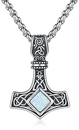 ZIPPICE Muttertagsgeschenke für Mama Wikinger Kette Herren 925 Sterling Silber Pfeil Thors Hammer Kette Amulett Schmuck für Herren Sohn Jungen Damen Männer Unisex