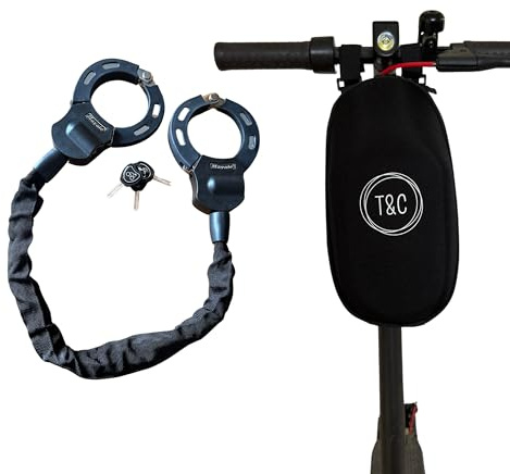 Antivol menottes pour trottinette électrique vélo scooter trotinette avec ses 3 clés et son sac de rangement étanche verrou locks cadenas accessoires trotinette
