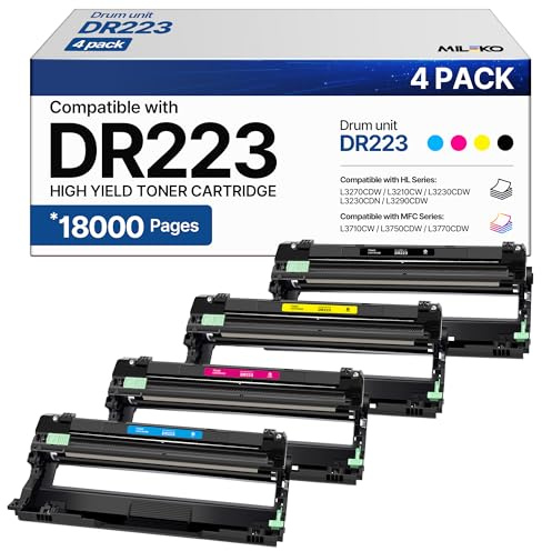DR223CL Kompatible Trommeleinheit Ersatz für Brother DR223CL DR-223CL DR223 kompatibel mit Brother MFC-L3770CDW MFC-L3750CDW HL-L3270CDW HL-L3290CDW HL-L3230CDW (4er-Pack)