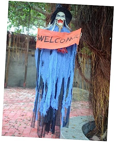 Kisangel 1Stk Spukhaus Requisiten Halloween-Skelett- Halloween-Partyzubehör assecoires elektrisches -Skelett Stimmenkontrolle hängender Geist