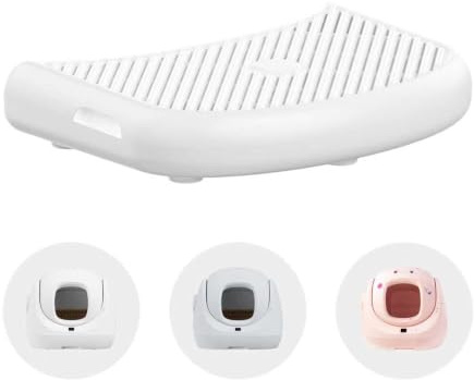 CATLINK Baymax Rampa para Arenero Autolimpiante - para Gatos Mayores, Gatitos & Munchkin, Anti-dispersión con Bandeja Recolectora & Base Antideslizante, 543x402x183mm (Blanco)