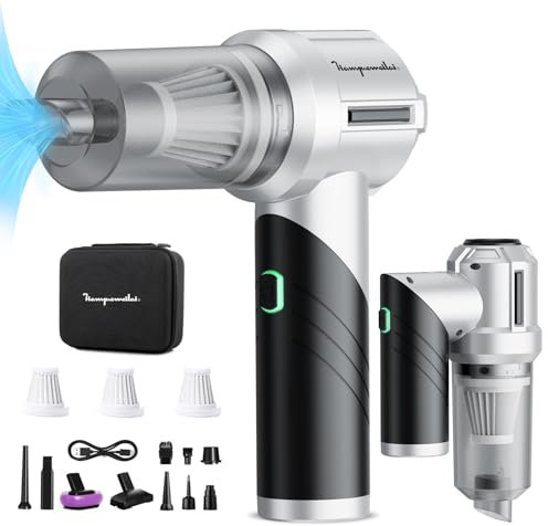 Aspirapolvere Senza Fili Auto Aspirabriciole: 15000PA Portatile 90° Aspirapolvere per Auto- 6000mAh Potente Aspiratore con 3 HEPA Filtri - Mini Aspirazione Ricaricabile Tipo-C per Ufficio Casa Animali