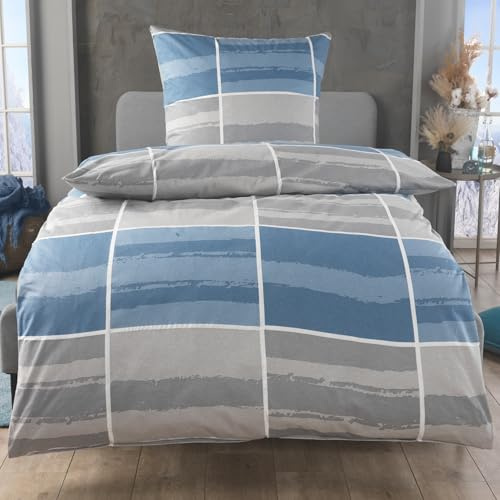 MALIKA 2 teilige kuschelige Baumwolle Soft Fein Biber Bettwäsche 135x200 + 80x80 Kissenbezug, flauschig warme Winter Bettbezug, Größe:155x220 + 80x80 cm, Design - Motiv:Design 6