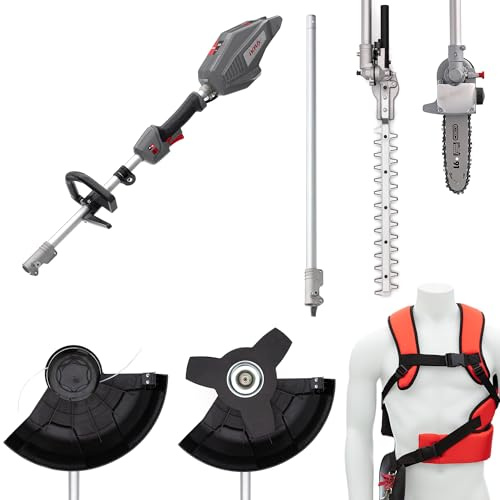IKRA 4in1 Gartenwerkzeug Multitool IB-MT 36, ohne 36V Akku & Ladegerät | Kompatibel mit Bosch, 4 Geräte in Einem: Freischneider, Rasentrimmer, Heckenschere & Hochentaster, inkl umfangreiches Zubehör