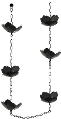 YIZITU Regenkette Blumen Regenketten Set Rostbeständig Regenkette Dachrinnenadapter Regenkette Für Dachrinnen Fallrohre Dekore
