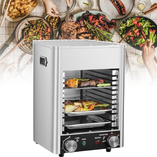 Forno Elettrico A Infrarossi Senza Fumo Per Uso Interno, Per Carne, Pesce, Verdure E Bistecche, Si Adatta Al Bancone Della Cucina, Isolato, Dotato Di Vassoio Per Grill,220V